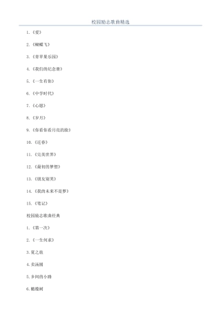 校园励志歌曲精选