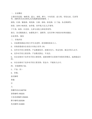 校园奶茶店创业计划书