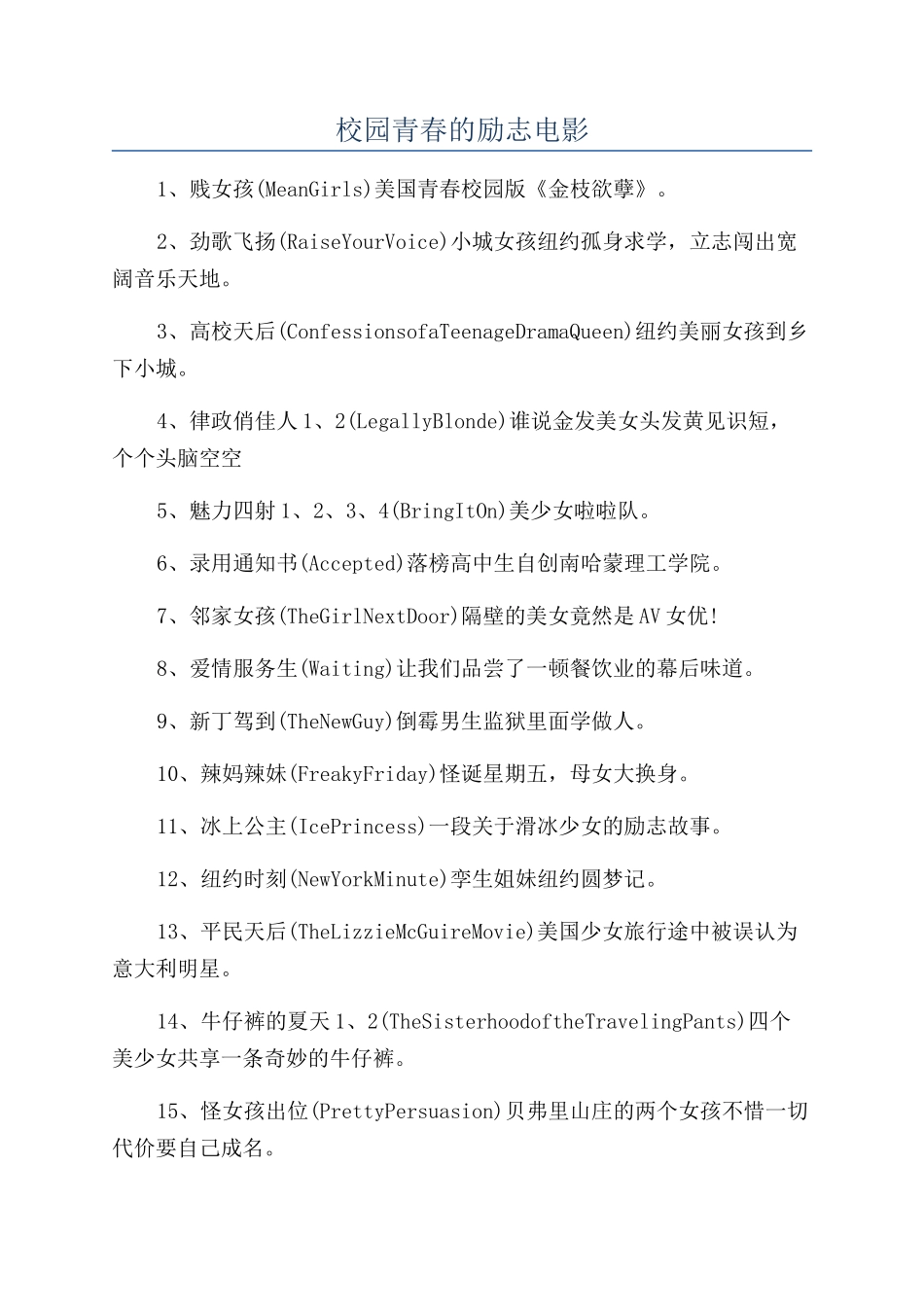 校园青春的励志电影_第1页