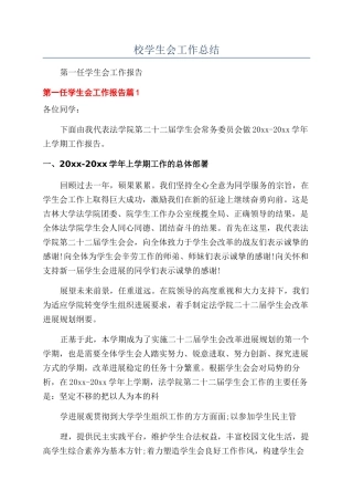 校学生会工作总结