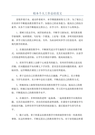 校本个人工作总结范文