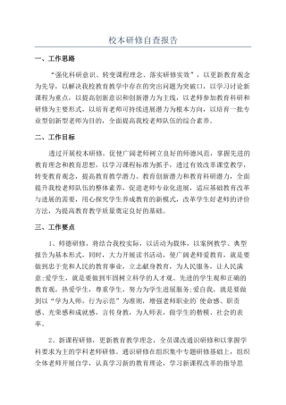 校本研修自查报告