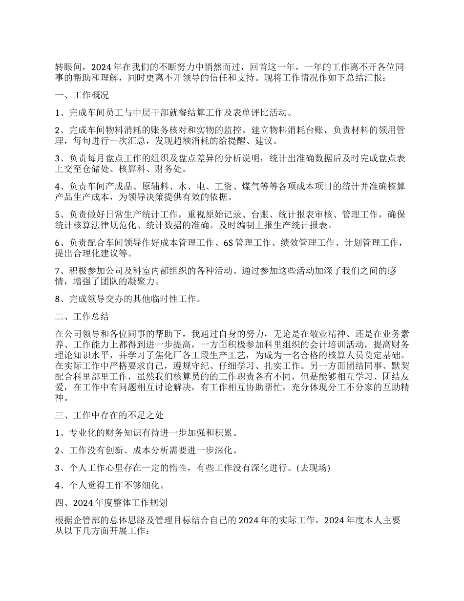 核算员个人工作总结_第1页