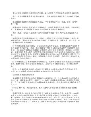 案例分析全面预算