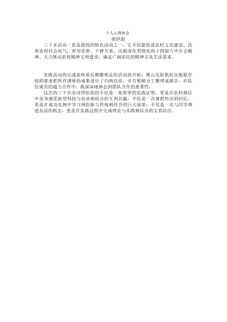 梁伊韵-三下乡总结