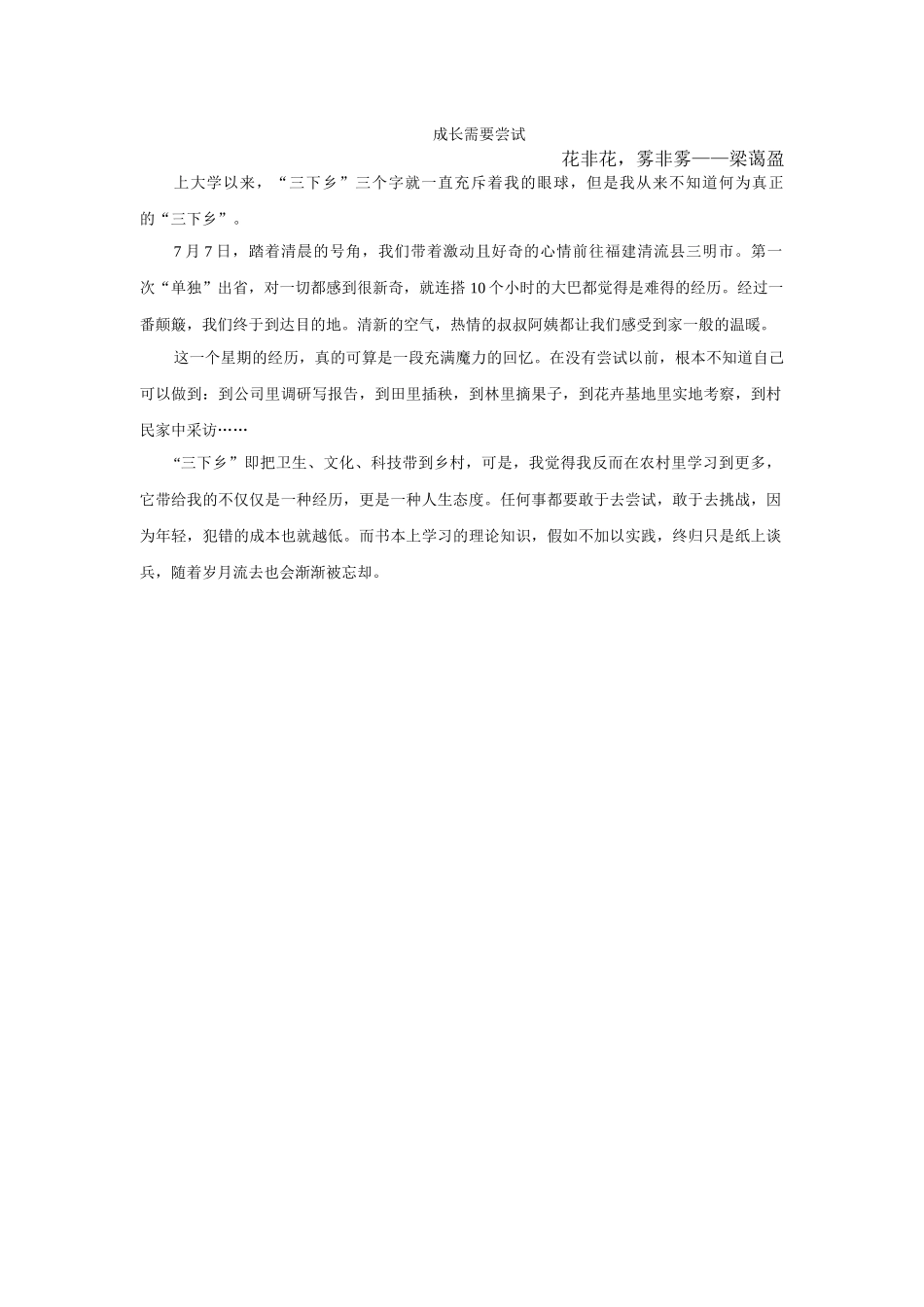 梁蔼盈-三下乡总结_第1页