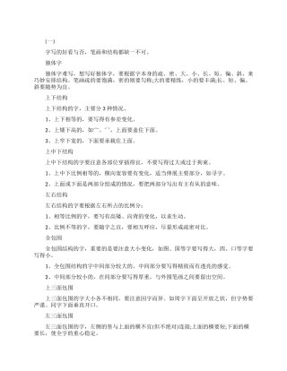 楷书书法入门基础
