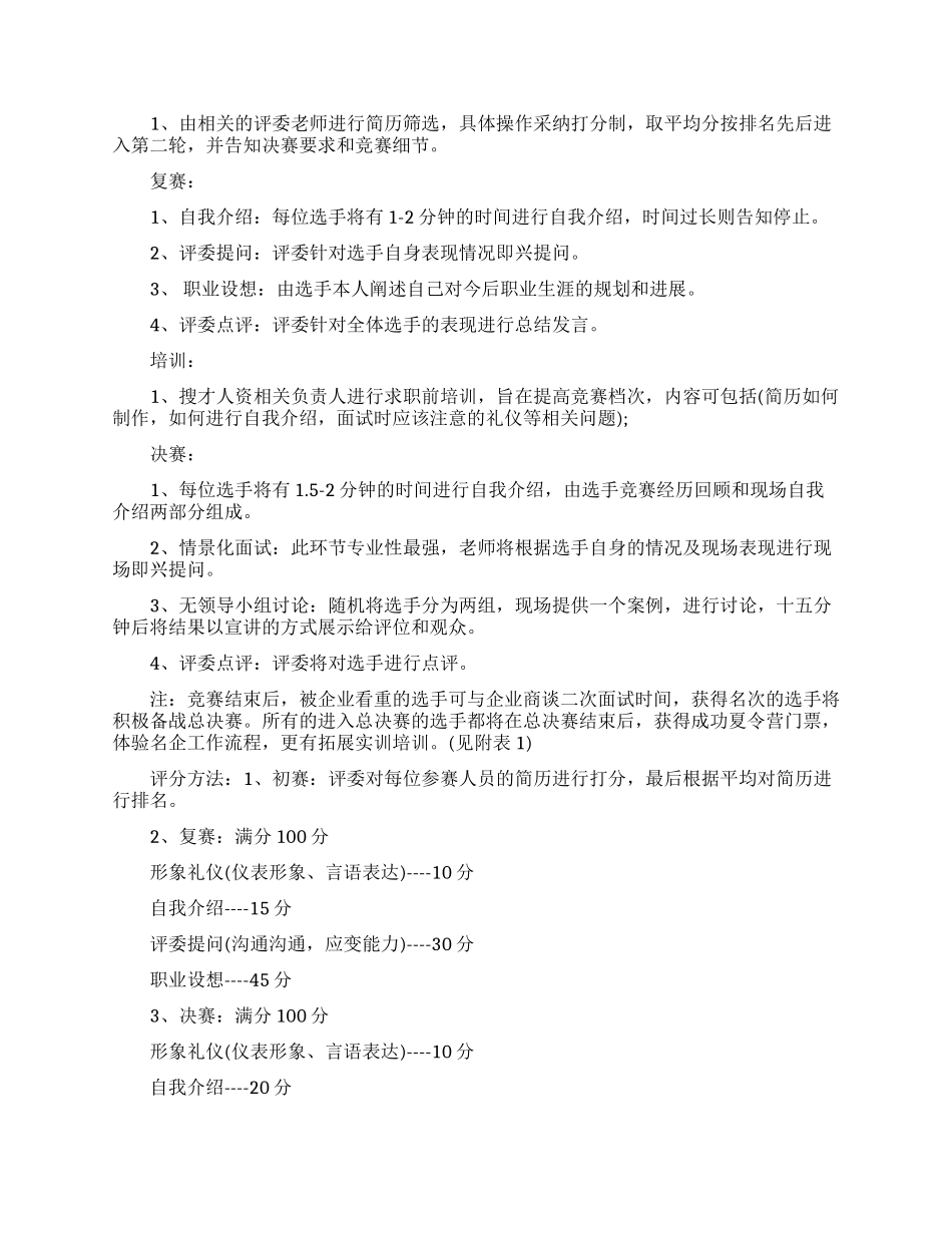 模拟职场争夺战活动策划书_第2页