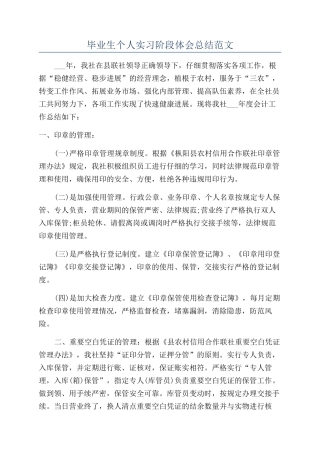 毕业生个人实习阶段体会总结范文