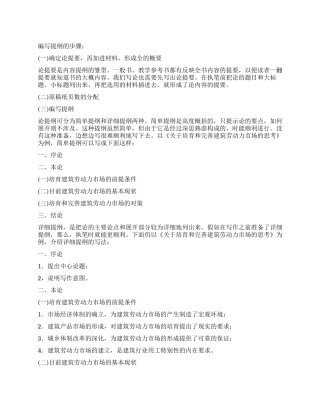 毕业论文提纲怎么写