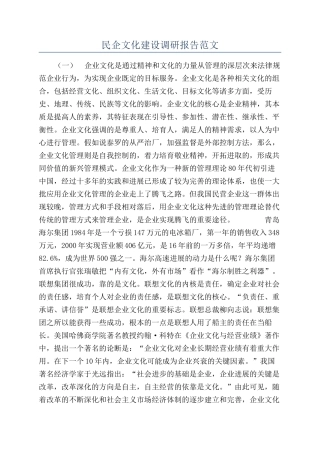 民企文化建设调研报告范文