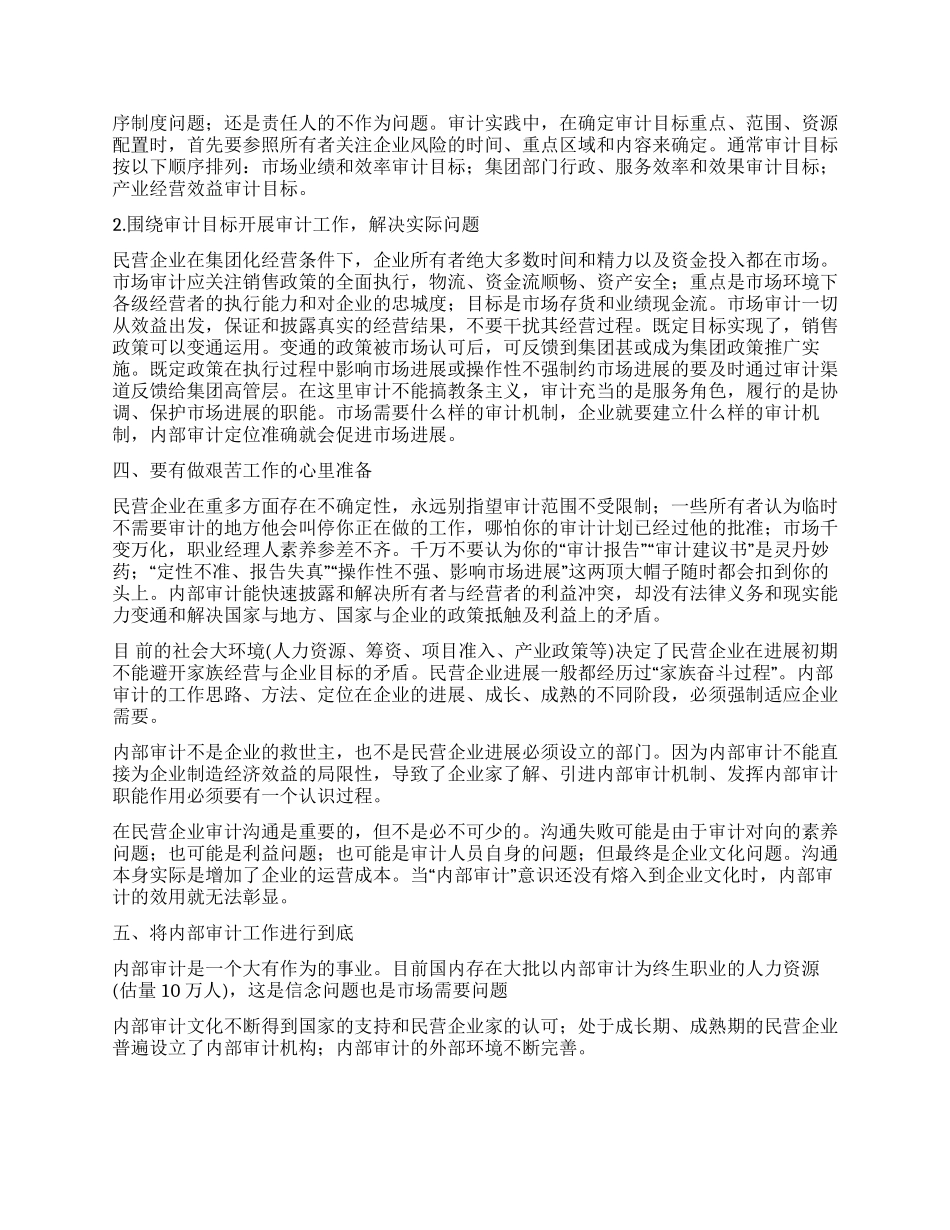 民营企业内部审计工作运作流程_第2页