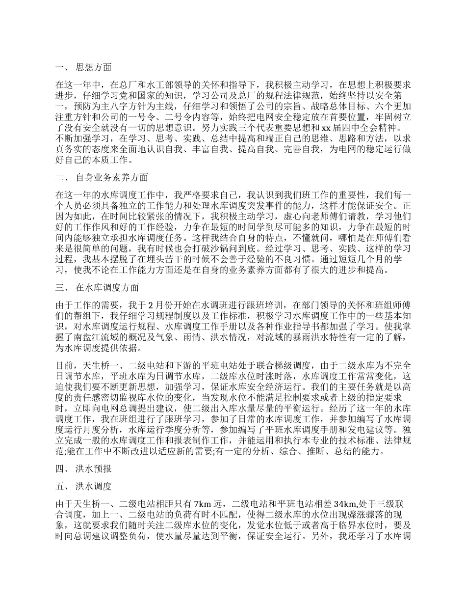 水利个人工作总结报告_第1页