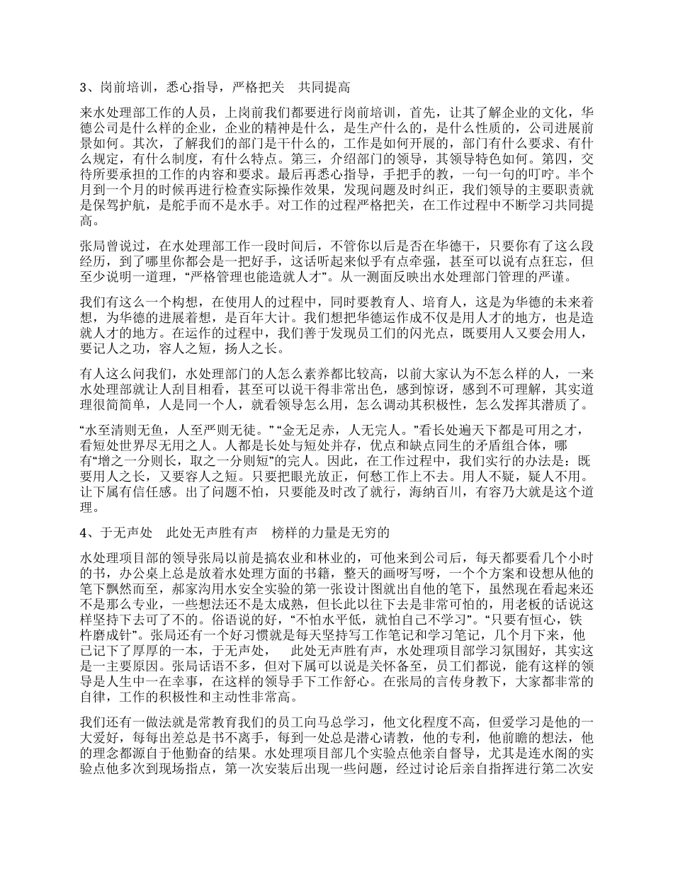 水处理项目部工作总结及工作计划_第2页