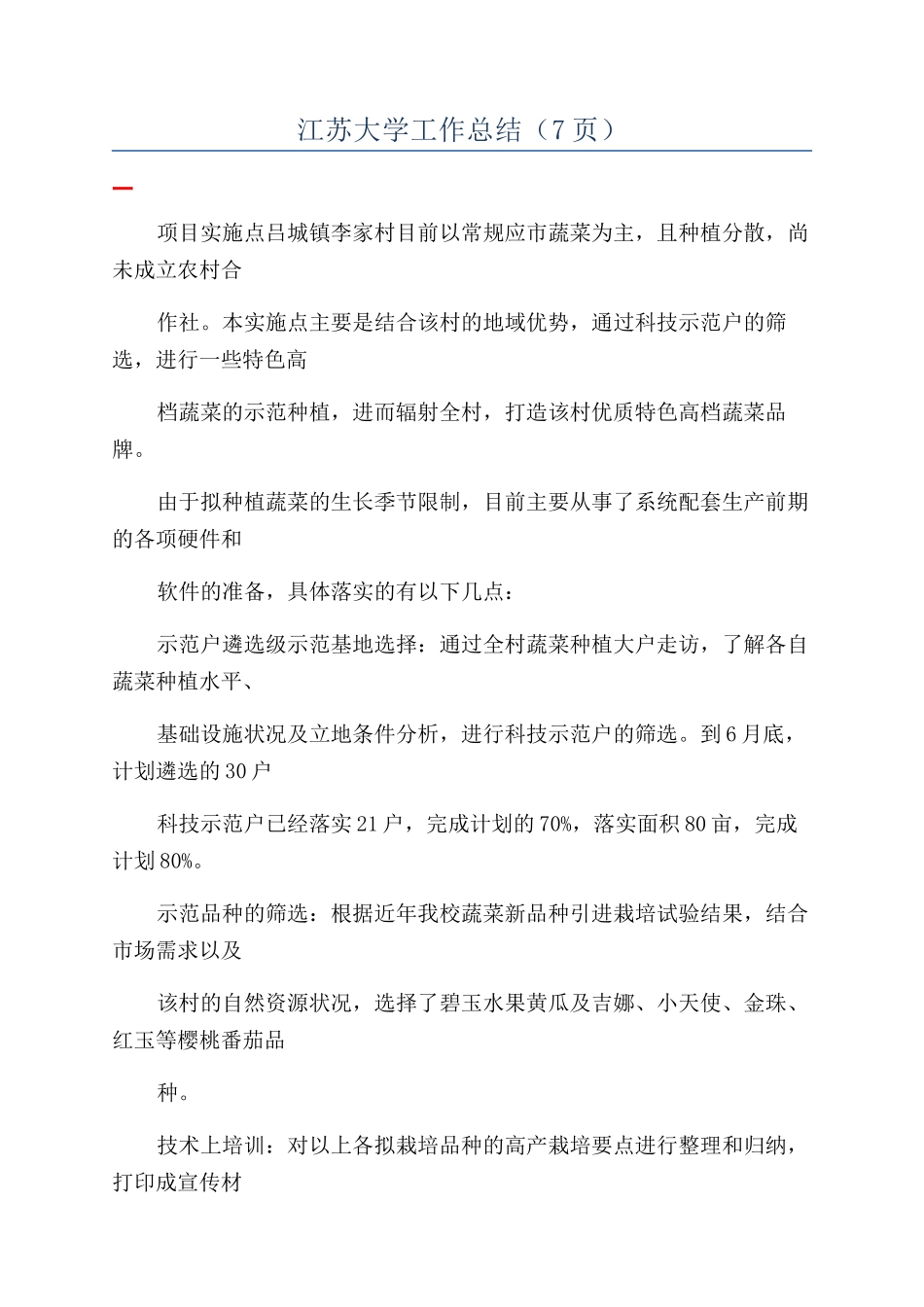 江苏大学工作总结（7页）_第1页