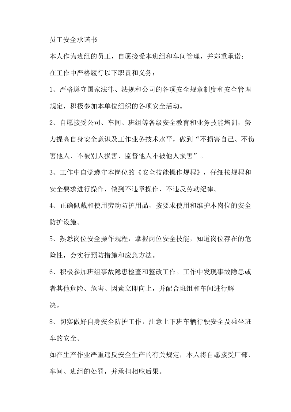 汽车修理厂安全承诺书范文标准_第3页