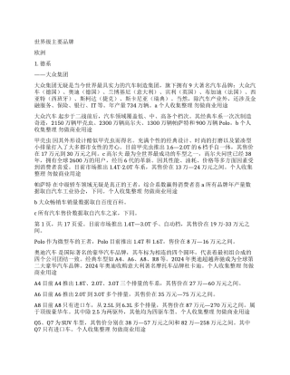 汽车品牌调研报告文档