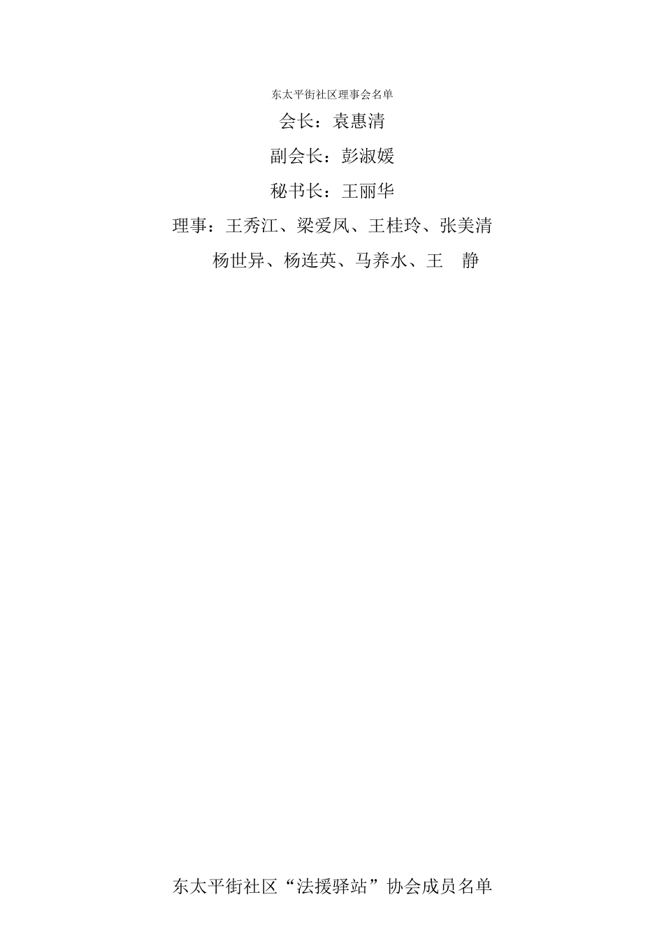 法援驿站理事会成员名单_第1页