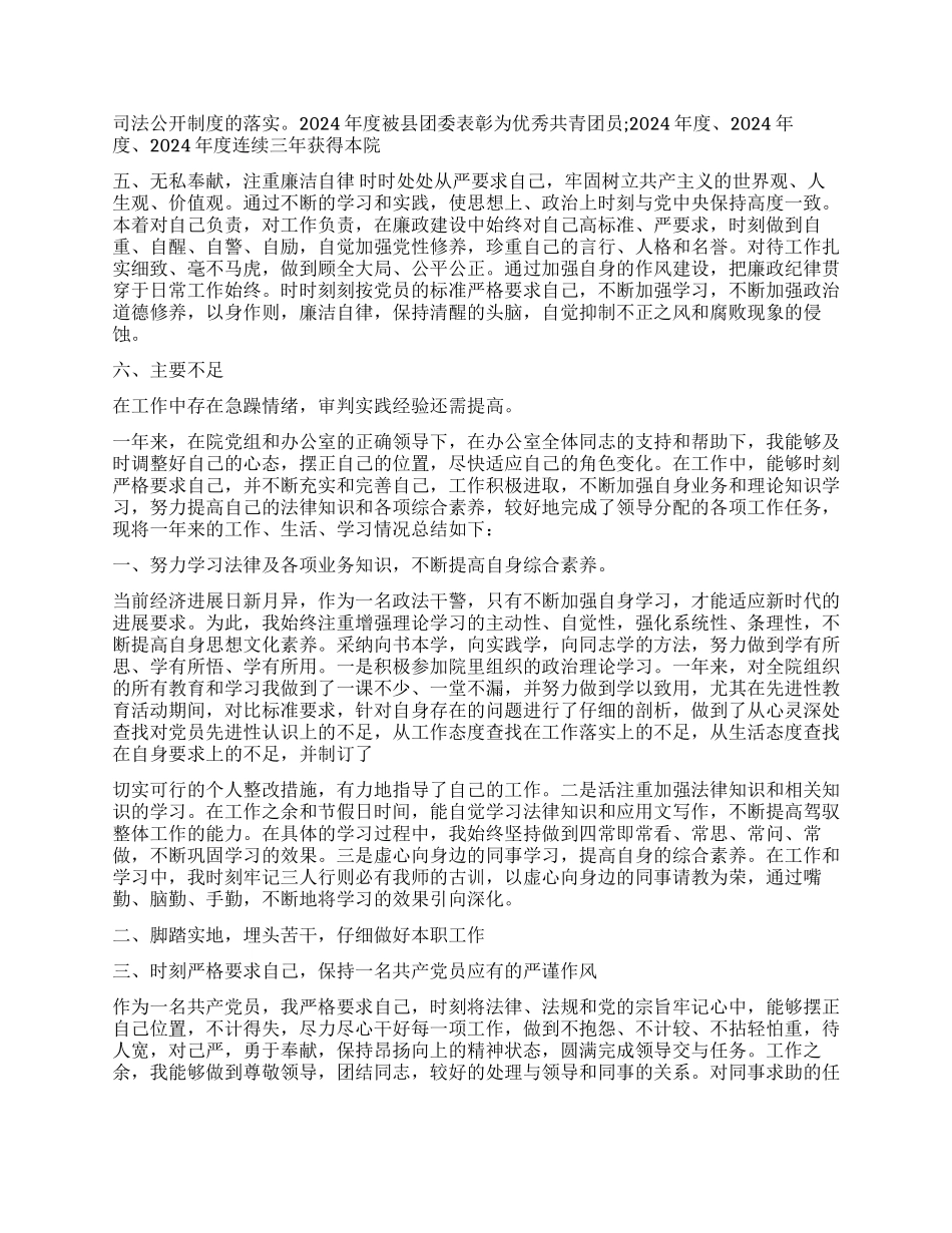 法院个人工作总结3篇_第2页