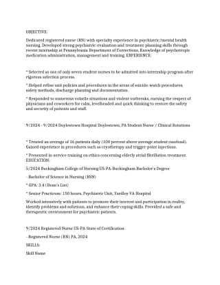 注册护士英文简历范文例