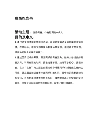 活动成果报告书