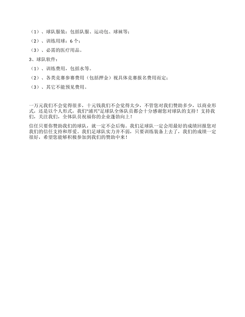 浦兴足球队赞助策划书_第2页