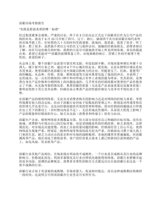 浴霸市场考察报告