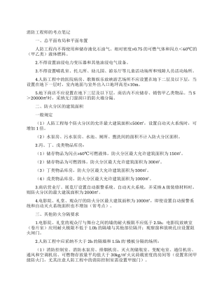 消防工程师的考点笔记