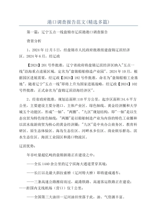 港口调查报告范文