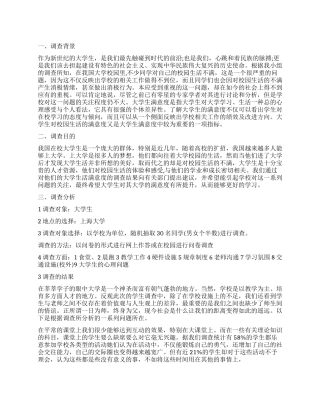 满意度调查报告