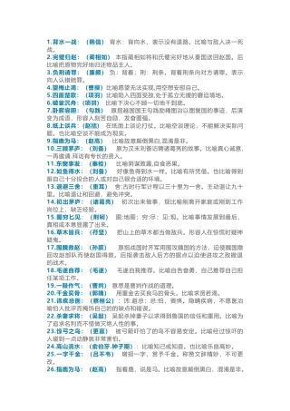 小学语文必背的113个有关历史人物成语