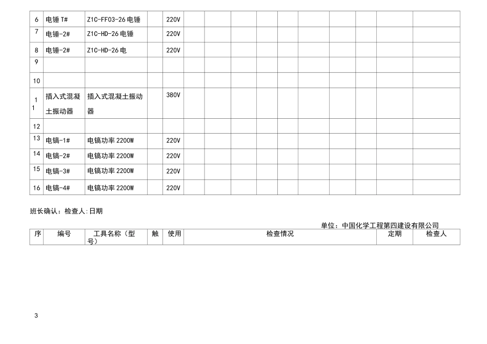 电动工具定期检查记录_第3页