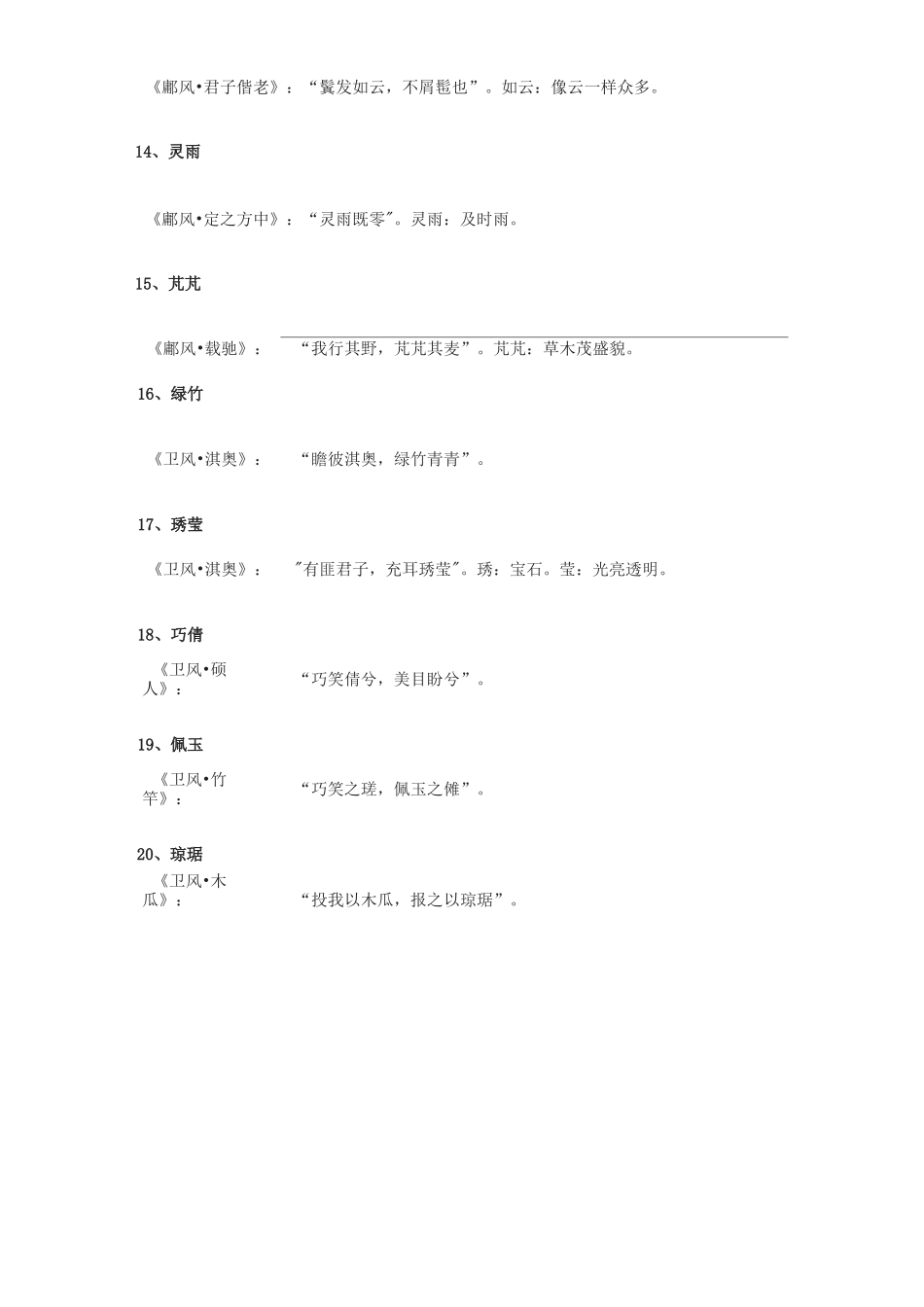 藏在诗经楚辞中唯美名字_第3页