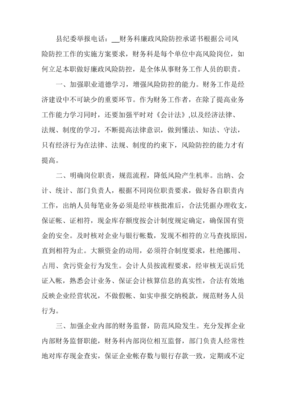 风险防控承诺书_第2页