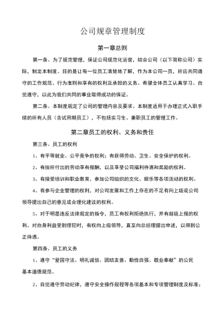公司规章管理制度