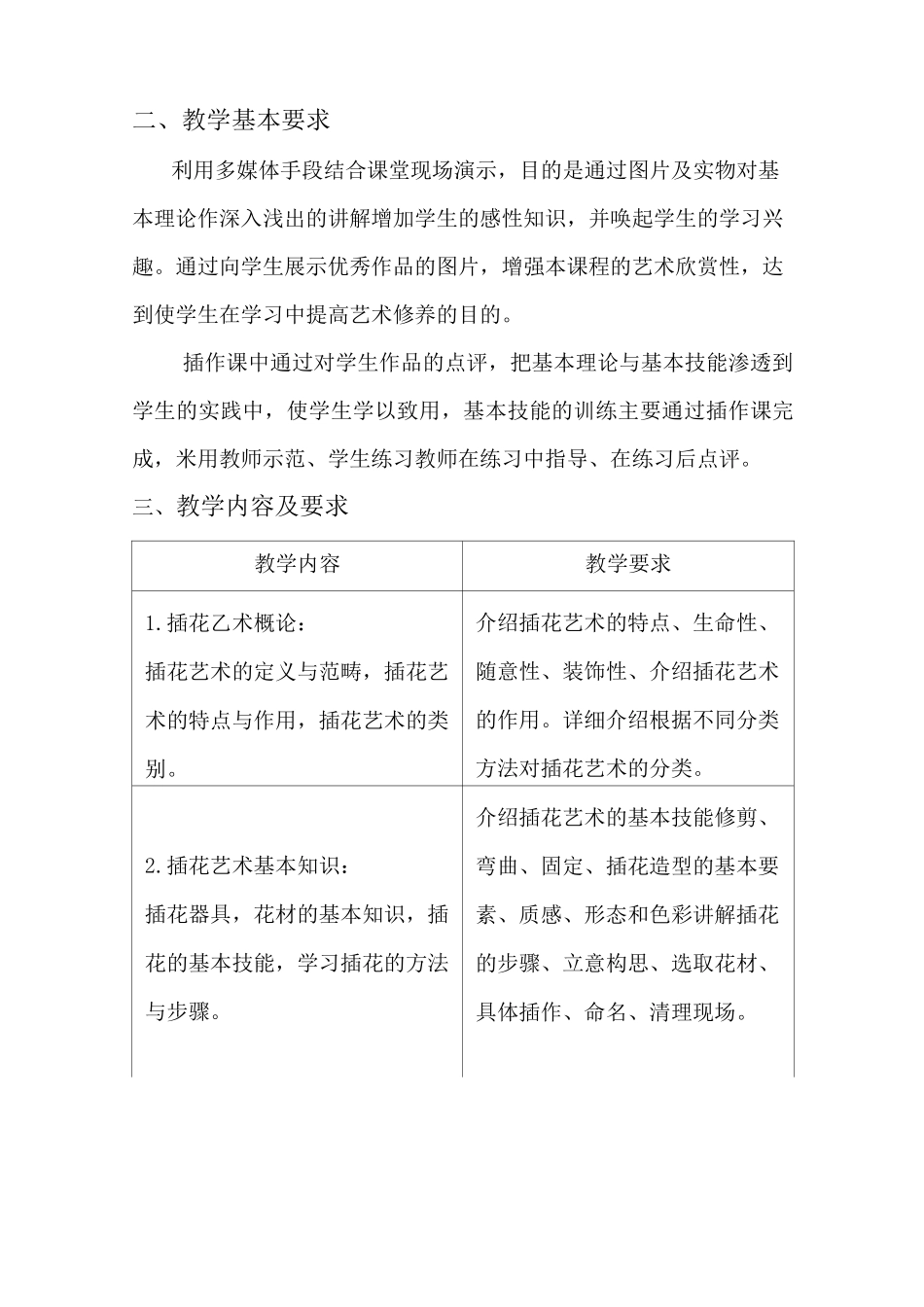 插花师教学计划大纲_第2页