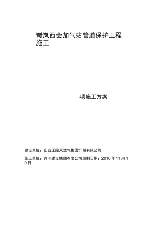 天然气管道保护专项方案