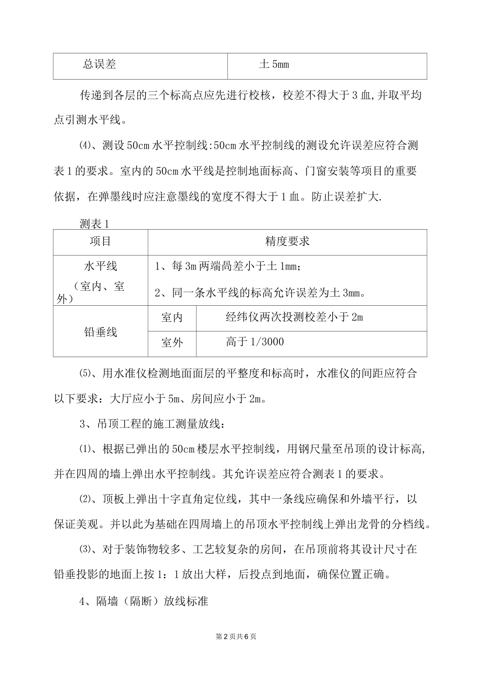 装饰装修工程测量放线施工工艺_第2页