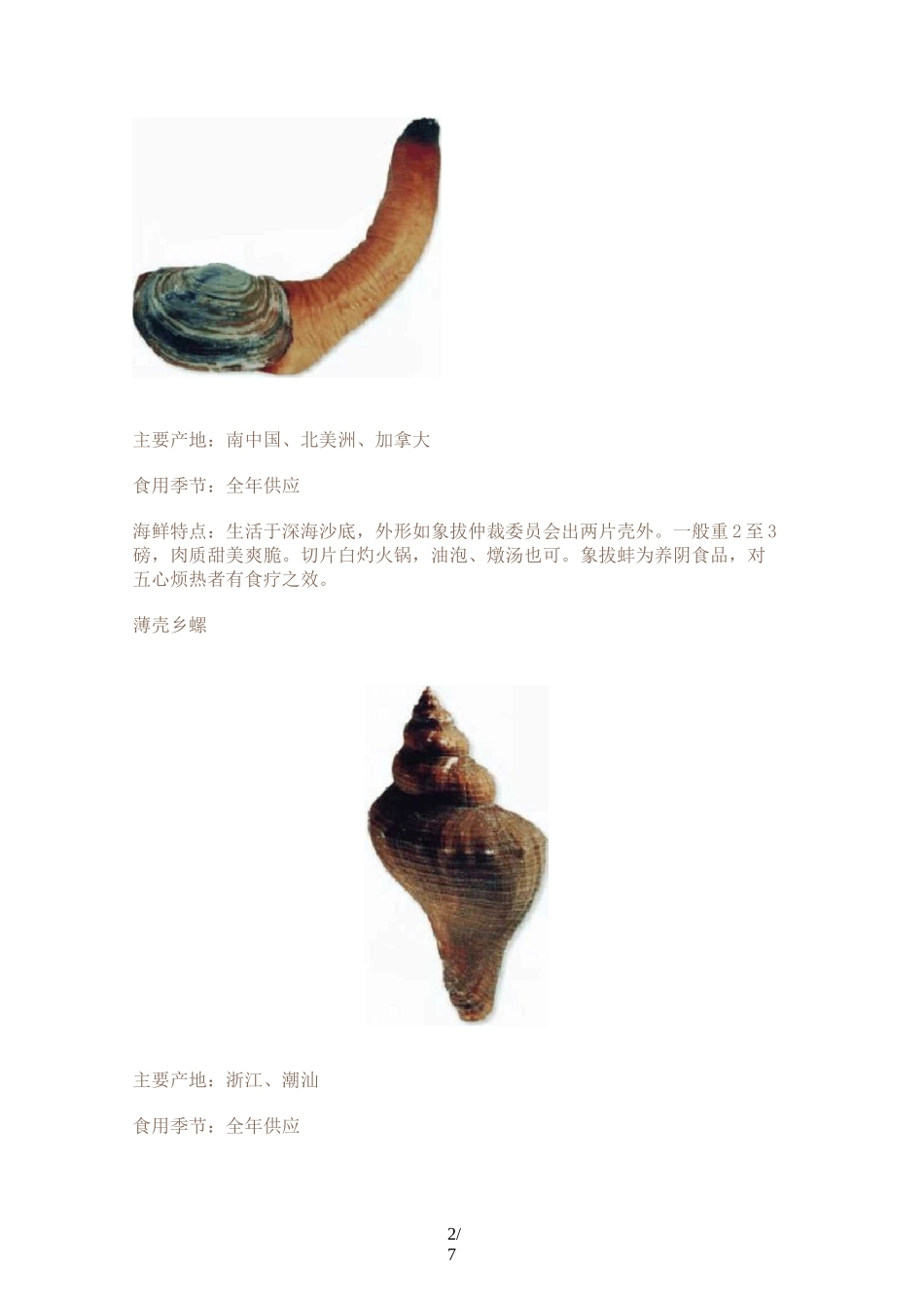 常见贝类海鲜欣赏_第2页