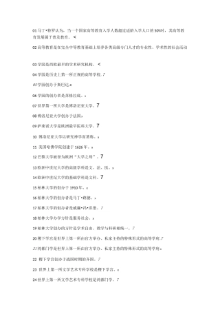 高等教育学 判断题