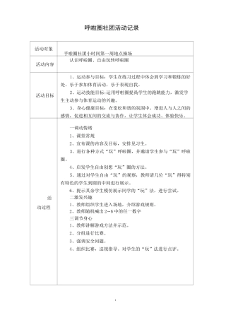 呼啦圈社团活动记录