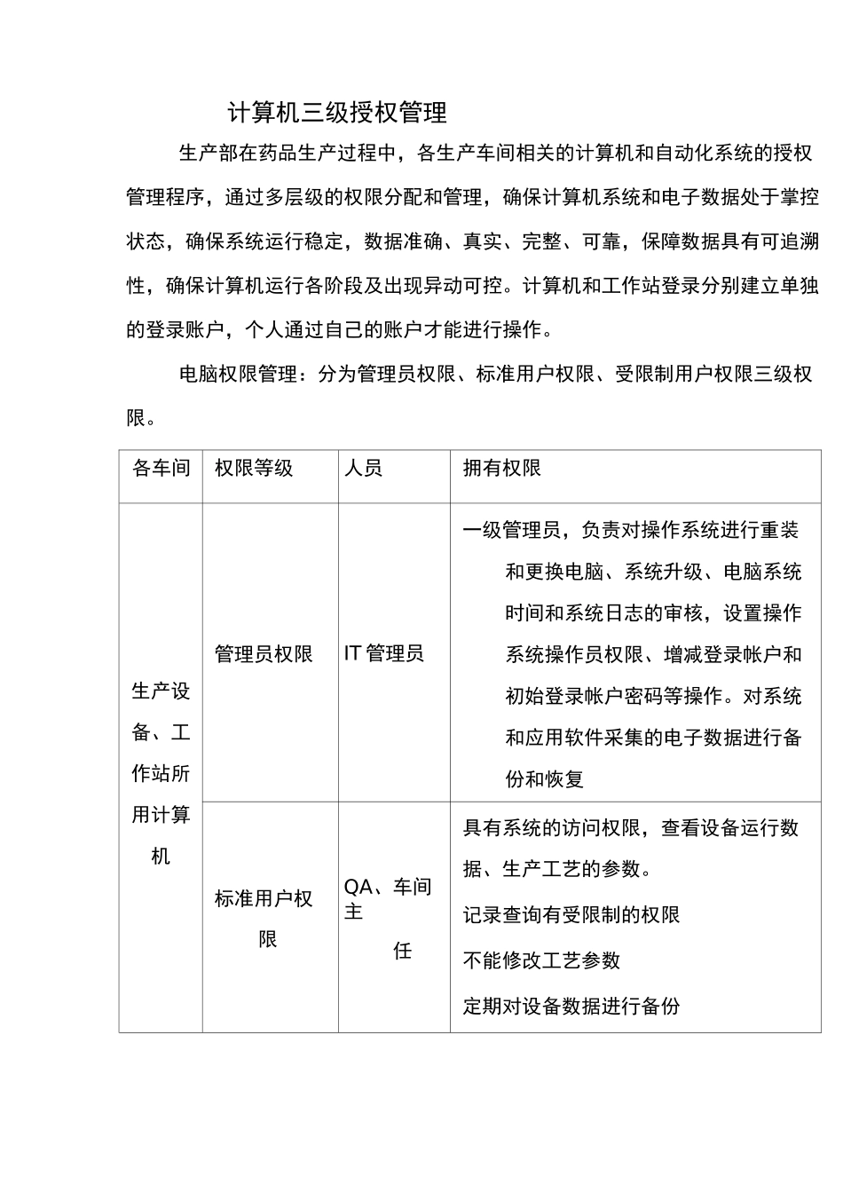 制药厂计算机三级授权管理_第1页