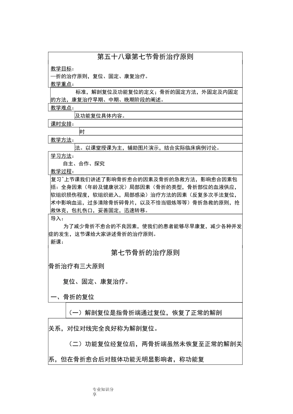 骨折治疗原则教学案_第1页