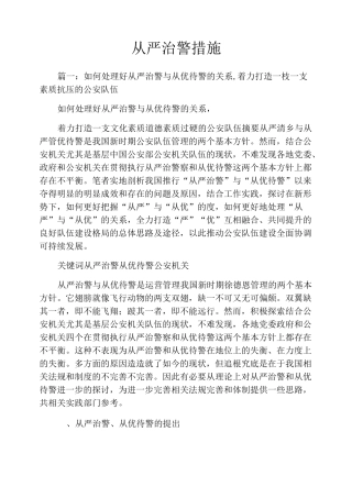 从严治警措施