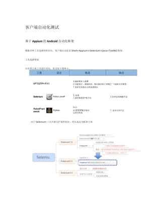 手机APP前端及后端自动化测试方案