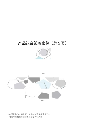 产品组合策略案例