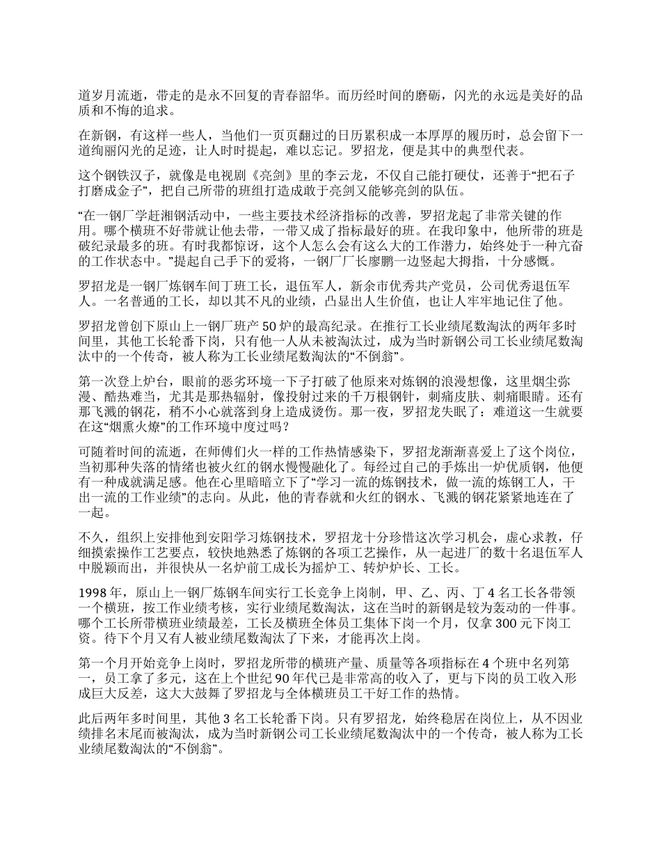 炼钢炉职工优秀个人事迹文稿_第1页