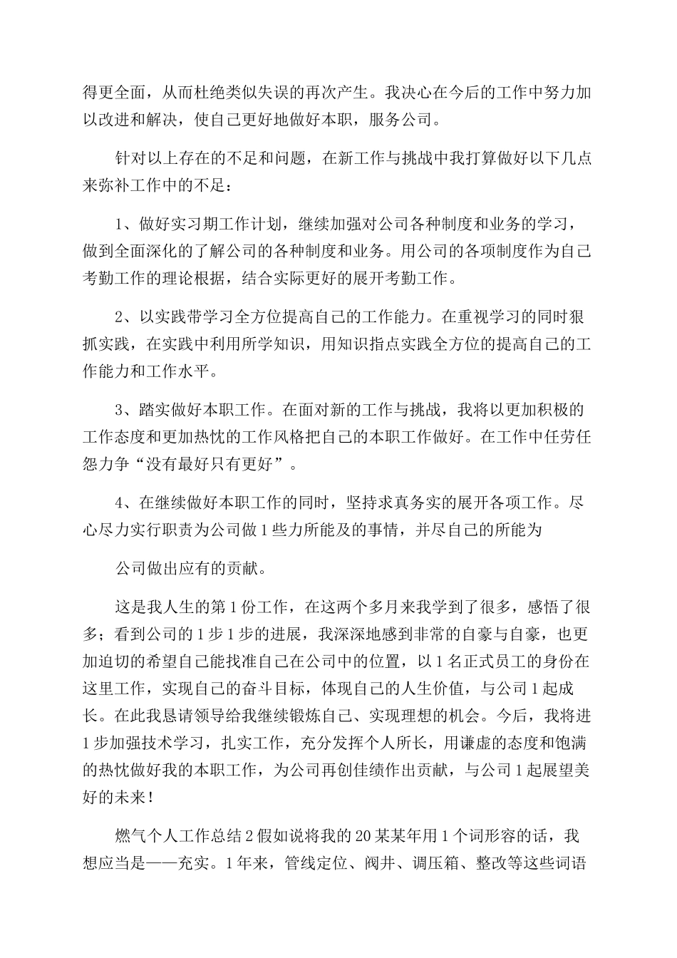 燃气个人工作总结范文_第2页