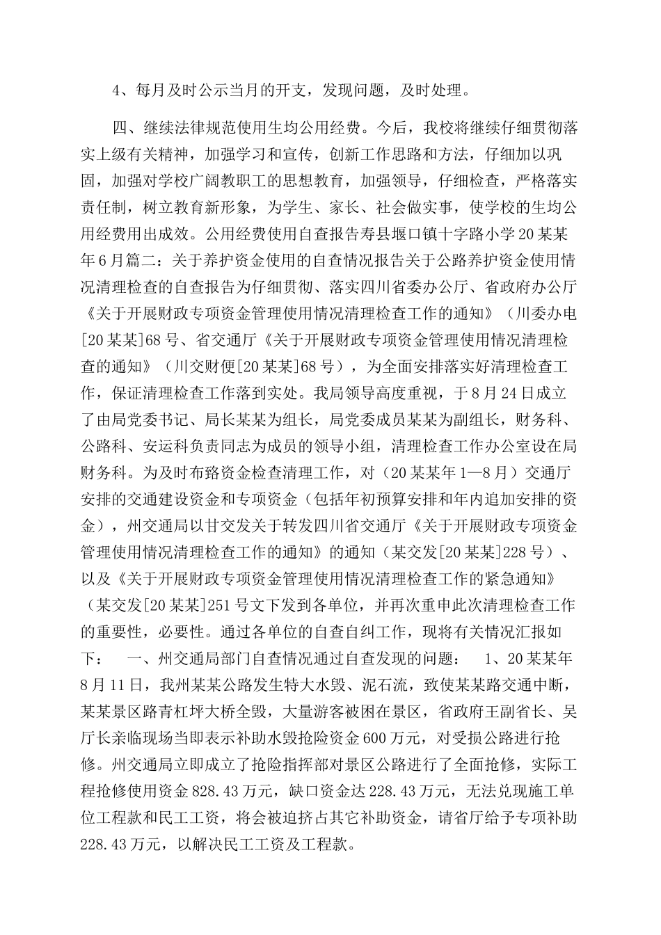 燃油费使用自查报告范文_第2页