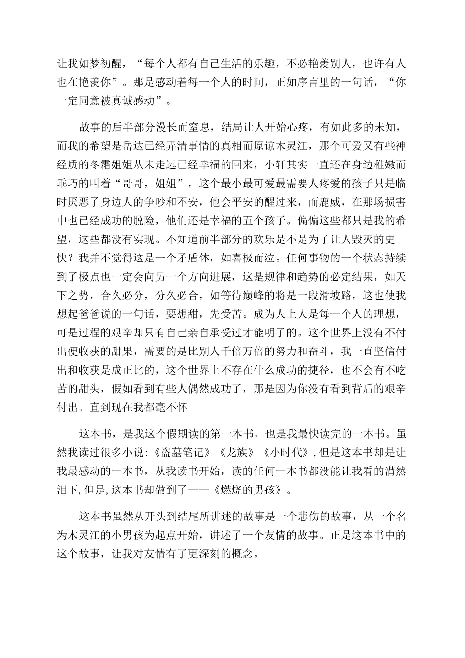 燃烧的男孩读后感_第2页